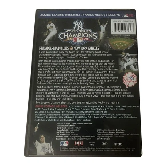 MLB 2009 World Series Yankees Vs Phillies DVD - Picture 4 of 4